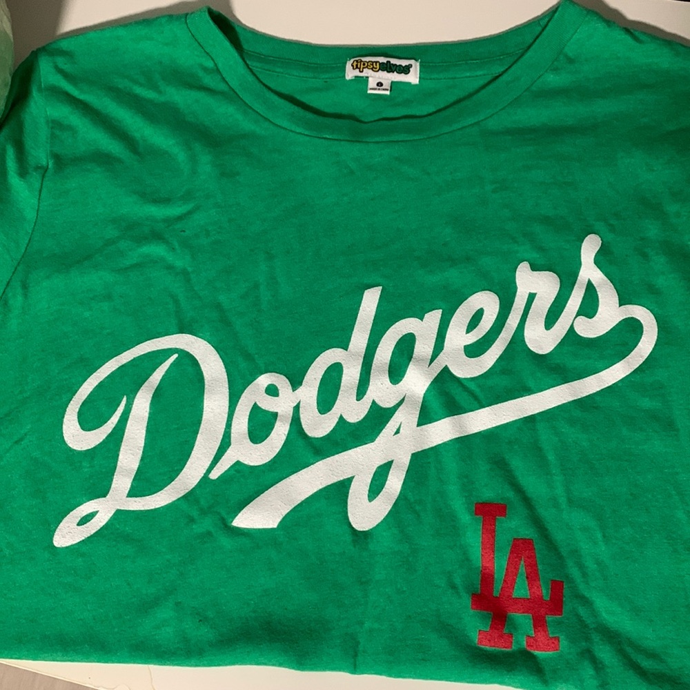 Dodgers men green shirt
